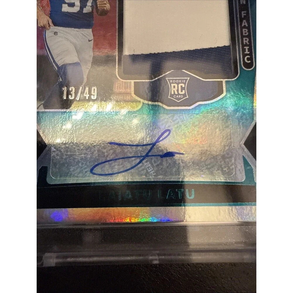 2024 Panini Certified Signatures Laiatu Latu /49 Colts Teal Rookie RPA